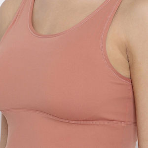 Ensemble soutien-gorge de sport et leggings sans coutures pour femme, col rond, dos nageur, taille haute, maintien moyen, couleur unie - Product Image 5
