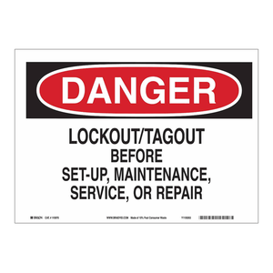 Panneau de sécurité Brady Danger Lockout/Tagout pour la maintenance et la mise en état des machines - Product Image 2