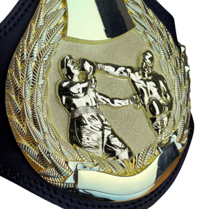 Ceinture de championnat de boxe avec détails dorés et motif de combattant, ceinture de titre sportif personnalisable, édition de collection premium - Product Image 4