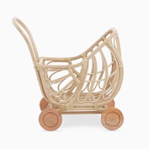 Accesorios para muñecas a precios competitivos, cochecito de mimbre natural para muñecas, carrito de juguete, almacenamiento de juguetes - Product Image 3