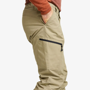 Men's Khaki Softshell Trousers Regular Fit Button Fly Water Resistant Outdoor Hiking Pants With Pockets All Seasons Wear - Product Image 4