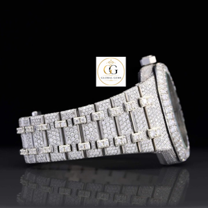Top Demanded Luxury White Iced Out Mossinate Diamond Watch with Stainless Steel Band Luxury Hip Hop Jewelry Available for Sale - Product Image 4