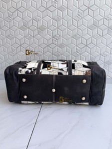 2026 New Design Cowhide Fur <b>Leather</b> Luggage <b>Bags</b> Unique Designer Handmade <b>Bag</b> Unisex Travel <b>Bag</b> Multi Uses Big Size Duffel <b>Bag</b> - Product Image 5