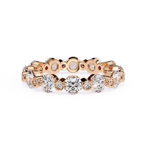 Anillo de Eternidad de Corte Redondo con Diamantes Cultivados en Laboratorio, de Calidad de Exportación, en Oro Sólido de 14K, para Boda o Compromiso, Personalizable - Product Image 1