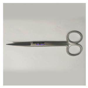 Ciseaux chirurgicaux manuels, tranchants/à pointe arrondie, 5 pouces, tête angulaire, acier inoxydable, certifiés CE, Wenquar Surgical - Product Image 1