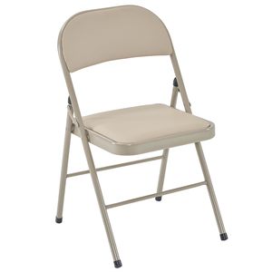 Sedie Pieghevoli Industriali Marrone Chiaro in Ferro e PVC per Convenzioni ed Esposizioni (4 Pezzi) - Product Image 5