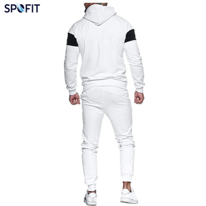 Conjunto Deportivo Personalizado de 2 Piezas para Hombre, Color Blanco y Negro, Sudadera con Cierre y Pantalones Jogger, Corte Ajustado, Ropa Deportiva para Gimnasio, OEM - Product Image 3
