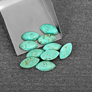 Marquise-förmige, maßgefertigte Cabochon-Schmuckzubehörteile, Türkis, natürliche Arizona-Perlmutt, ovale Cabochons, grüne Edelsteine - Product Image 6