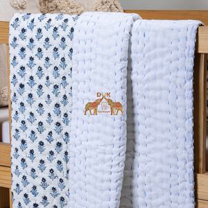 Edredón Kantha hecho a mano de algodón orgánico de la mejor calidad, estampado floral suave personalizado para uso invernal en casa - Product Image 3