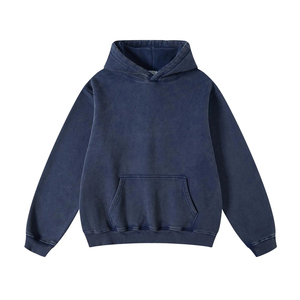 Sweat-shirts unis en molleton de coton épais, style streetwear délavé, pour hommes, à prix abordable - Product Image 2