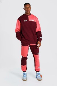 Sweat-shirt à capuche unisexe color block, coupe oversize streetwear, pull avec logo imprimé sur le devant, coupe classique, 100 % coton, anti-plis - Product Image 3