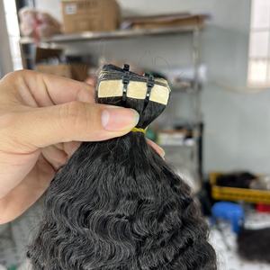 Extensions de cheveux humains vietnamiens bruts CDY, extensions à ruban, boucles Jerry, boucles crépues, texture naturelle, double trame, vente en gros directe d'usine - Product Image 4