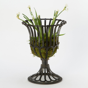 Antique Finishing Home Living Room <b>Desktop</b> Decor Flower Pots With <b>Stand</b> Indoor Planter Metal Flower Planter for Home Restaurant - Product Image 5