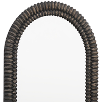 Miroir mural sur pied en bois sculpté artisanal noir personnalisé, design texturé élégant en MDF, pour la maison moderne