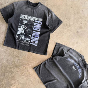 Front and <b>Back</b> Print Oversized Cotton <b>T</b> Shirt Vintage Washed Casual Streetwear Fashion Tee Unisex Style <b>T</b>-shirts - Product Image 4