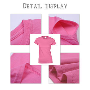 Vente en gros OEM ODM 180gsm 100% coton T-shirts personnalisés avec logo imprimé T-shirts unis pour femmes - Product Image 4