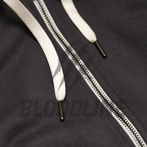 Sweat-shirt à capuche zippé noir pour homme avec imprimé frontal, coupe classique, décontracté, pour l'automne - Product Image 3