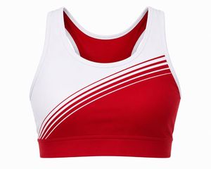Women's Racerback Sports <b>Bra</b> <b>Blue</b> White High Support Athletic Wear Quick Dry Breathable Eco-Friendly U-NECK - Product Image 4