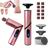 Lime à pieds électrique portable et pliable en métal, rechargeable par USB, pour usage domestique, éliminateur de callosités, lime à ongles, garantie 1 an