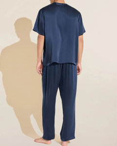 Ensemble de pyjama décontracté pour homme, doux et respirant, vêtements de nuit deux pièces, tenue de détente confortable pour la maison, idéal pour le quotidien - Product Image 6