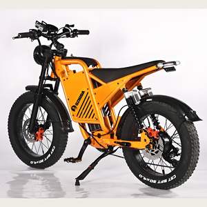 Vélo électrique rétro Black Knight 20*4 avec pneus neige, batterie lithium 48V 15Ah, moteur sans balais - Product Image 5