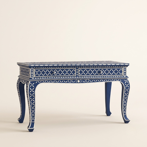 Mesa Consola de Madera Maciza con Incrustaciones de Hueso, Precio de Fábrica, Decoración de Lujo Viral, Artesanía Hecha a Mano, Diseño Atemporal, Tamaño Personalizado, Para Entrada - Product Image 1