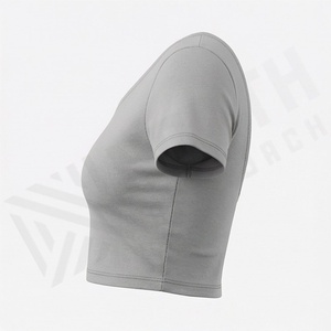 เสื้อครอปท็อปผ้าฝ้ายสีตามสั่งสำหรับผู้หญิง ระบายอากาศได้ดี โชว์สะดือ ดีไซน์ถัก สไตล์สตรีทแวร์ เหมาะสำหรับออกกำลังกาย ฟิตเนส และเล่นกีฬา - Product Image 3