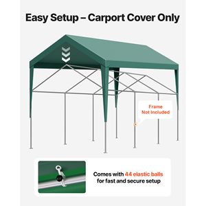 Telo di Ricambio per Tettoia Auto/Camion 10x20ft, Tenda Impermeabile Anti-UV Resistente per Riparo Veicoli, Uso Gravoso - Product Image 5