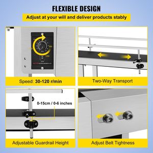 Nastro Trasportatore Industriale Motorizzato in PVC, Lunghezza 59 Pollici, Larghezza 15,7 Pollici, Doppio Uso Industriale - Product Image 5
