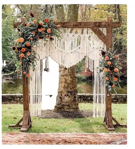 ม่านติดผนัง macrame ขนาดใหญ่พิเศษสำหรับแขวนในงานแต่งงานม่านติดผนังทำด้วยมือทำจากผ้าฝ้าย - Product Image 1