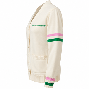   Pulls à col en V de haute qualité avec lettres pour les logos de sororités/fraternités/écoles/collèges/universités, cardigans tricotés - Product Image 2