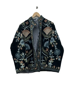 Wholesale Handmade Suzani Embroidery Velvet Winter <b>Jacket</b> Women Short Suzani <b>Jacket</b> Free Size Short <b>Quilted</b> <b>Jacket</b> - Product Image 1