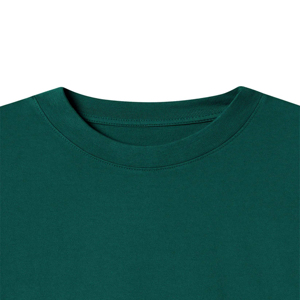 Camiseta Casual de Punto para Hombre, Cuello Redondo, Manga Corta, Color Verde Sólido - Product Image 2