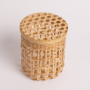 Open weave bamboo lid basket <b>box</b> wholesale snack <b>cake</b> <b>gift</b> display boxes Vietnamese producer - Product Image 1