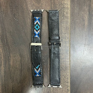 OEM นาฬิกาสายหนังแท้ติดลูกปัดสำหรับสมาร์ทวอทช์สายหนังวัวสไตล์วินเทจแบบถอดออกได้ - Product Image 6