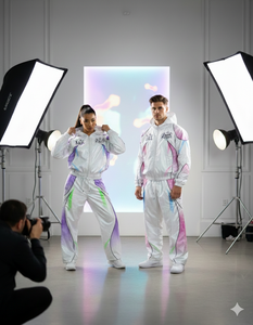 Conjunto Deportivo Reflectante para Hombre 2025, Chaqueta Cortavientos y Pantalones, Proveedor OEM con su Diseño Personalizado, Material de Nailon - Product Image 1