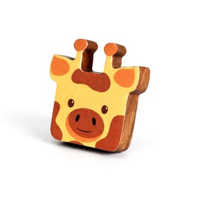 Nouveauté : Boutons de tiroir pour enfants en bois d'acacia, poignées de commode en forme de tête de girafe, poignées de meubles en bois durables de haute qualité - Product Image 5