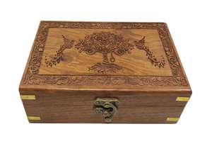 Aaliyan Impex Low Priced Wood Jewelry Organizer <b>Box</b> Drawers Natural Walnut Finish <b>Small</b> Storage Cabinet for Desk Bedroom Use - Product Image 3