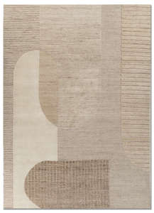 Alfombra Moderna Abstracta de Lana Anudada a Mano, Ecológica, Antideslizante, de Pelo Medio, Rectangular, para Sala de Estar, Alfombras Jaipur - Product Image 1