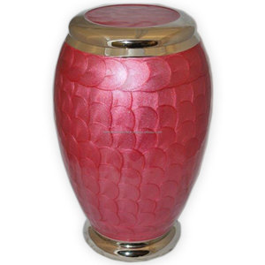 Urnas de cremación para adultos de latón de nueva forma con diseño de flores, urnas funerarias de Metal con acabado de Color dorado y gris para cenizas humanas - Product Image 2