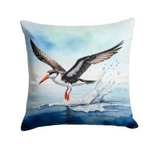 Machine Washable <b>Black</b> Skimmer <b>Throw</b> Pillow 18Hx18W Indoor & Outdoor Decorative Cushion for Couch Bed or Patio - Product Image 1