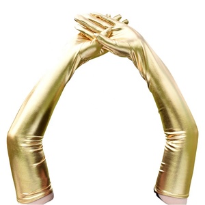 Guantes Largos Metálicos Brillantes de Moda para Mujer, Ideales para Disfraces, Fiestas y Cosplay - Product Image 1