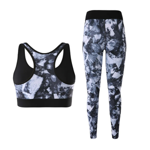 Conjunto Deportivo de 2 Piezas para Mujer, Sujetador Deportivo Sin Costuras y Leggings de Cintura Media con Logotipo Frontal - Product Image 2