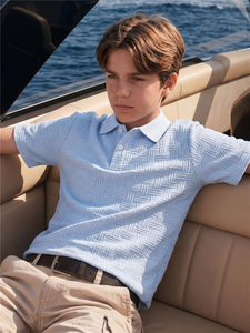 Chemise polo d'uniforme scolaire à manches courtes personnalisée, logo brodé, pour garçons, été - Product Image 4