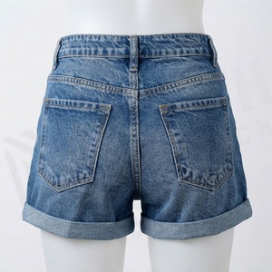 Shorts de Mezclilla para Mujer, Diseño Moderno con Bolsillos Altos, Elásticos, Transpirables, Verano, Color Personalizado - Product Image 2