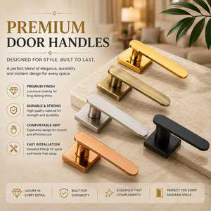 Modern Square Rose Ambidextrous Touch Control <b>Door</b> & Window Handles for Interior <b>Doors</b> - Product Image 2