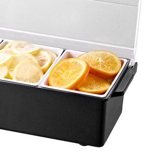 Contenitore Refrigerato a 4 Scomparti per Condimenti con Coperchio BA e Vassoio per Guarnizioni - Product Image 2