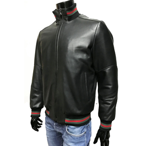 Blouson en cuir tendance pour homme, coupe ajustée, style streetwear, printemps, à capuche, avec plumes, OEM, marque privée, export en gros - Product Image 1