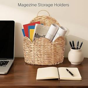 Paniers muraux tissés en jacinthe d'eau, paniers de rangement faits à la main, vente en gros, écologiques, fabriqués au Vietnam - Product Image 4