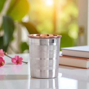 Juego de Vasos de Cobre con Acabado Artesanal para el Hogar, Comedor, Cocina y Regalos - Product Image 1